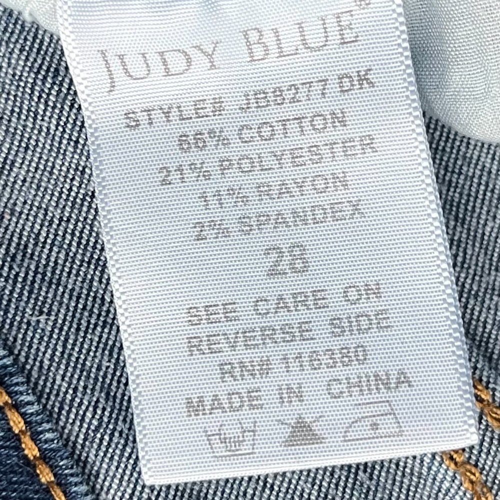Judy Blue Straight Fit Distressed Denim Jeans Womens 28 Dark Wash Straight Leg - Picture 14 of 14
